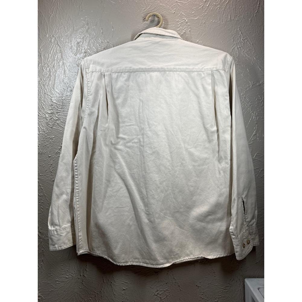 Wrangler Tan Khaki Shirt Long Sleeve 100% Cotton‎ Mens Two Pocket Size Large - Picture 3 of 4
